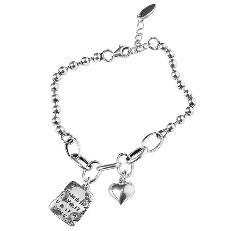 Foxanry Letter Card Pendant Bracelet Women Vintage Geometric Jewelry