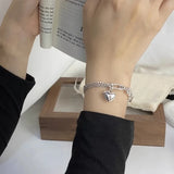 Foxanry Asymmetry Chain Love Heart Bracelet For Women Couples