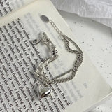 Foxanry Asymmetry Chain Love Heart Bracelet For Women Couples