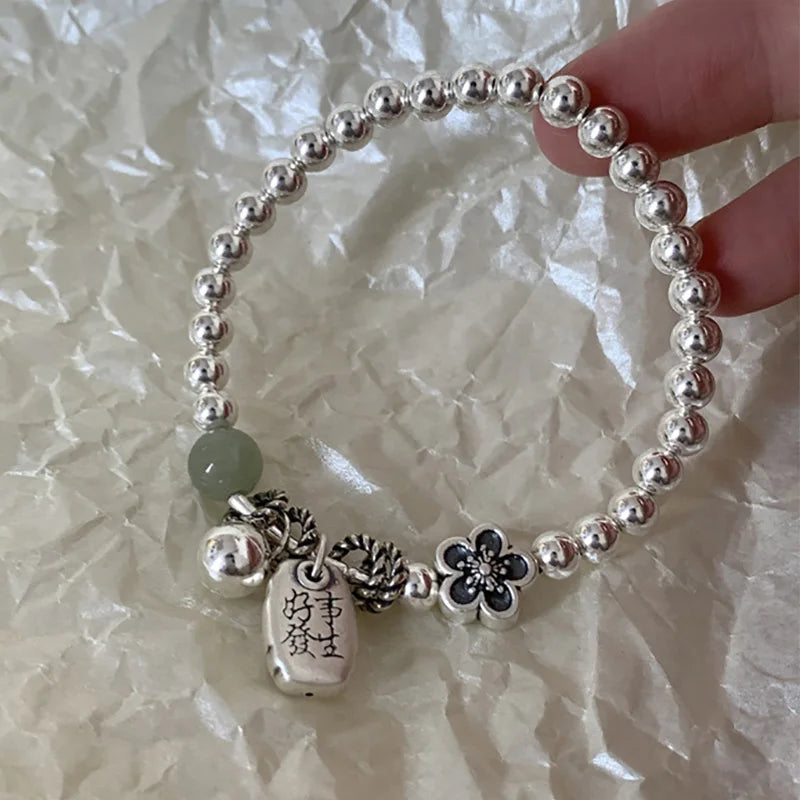 Foxanry Beaded Jade Good Luck Bracelet For Women Couples