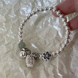 Foxanry Beaded Jade Good Luck Bracelet For Women Couples
