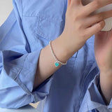 Foxanry LOVE Heart Bead Chain Elastic Bracelet Wedding Party Jewelry