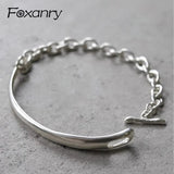 Foxanry Geometric Chain Bracelet for Women Couples Birthday Jewelry