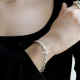 Foxanry Geometric Chain Bracelet for Women Couples Birthday Jewelry