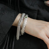 Green Zircons Engagement Bracelets Bride Jewelry Charm Women Vintage Punk
