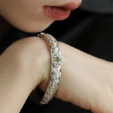 Green Zircons Engagement Bracelets Bride Jewelry Charm Women Vintage Punk