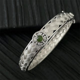Green Zircons Engagement Bracelets Bride Jewelry Charm Women Vintage Punk