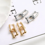 Foxanry INS Silver Earrings U-Shape Plated Jewelry Gift