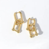 Foxanry INS Silver Earrings U-Shape Plated Jewelry Gift
