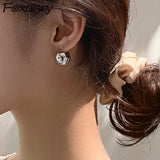 Foxanry INS Silver Bead Earrings for Women Wedding Party Bride Gift