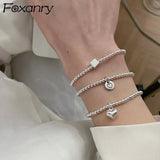 Foxanry Beads Bracelets Smiley Love Heart Party Jewelry
