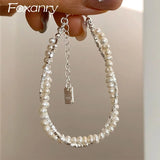 Foxanry Geometric Pearl Bracelet Double-layered Chain Gift