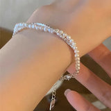 Foxanry Geometric Pearl Bracelet Double-layered Chain Gift