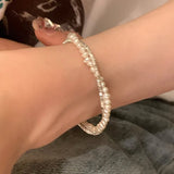 Foxanry Geometric Pearl Bracelet Double-layered Chain Gift
