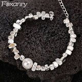 Foxanry Irregular Geometric Chain Bracelets for Women Couples