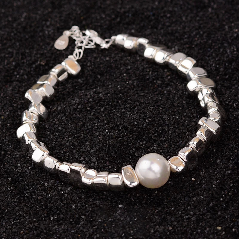Foxanry Irregular Geometric Chain Bracelets for Women Couples
