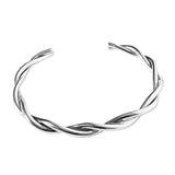 Foxanry Minimalist Silver Bracelet Braided Winding Vintage Party Jewelry