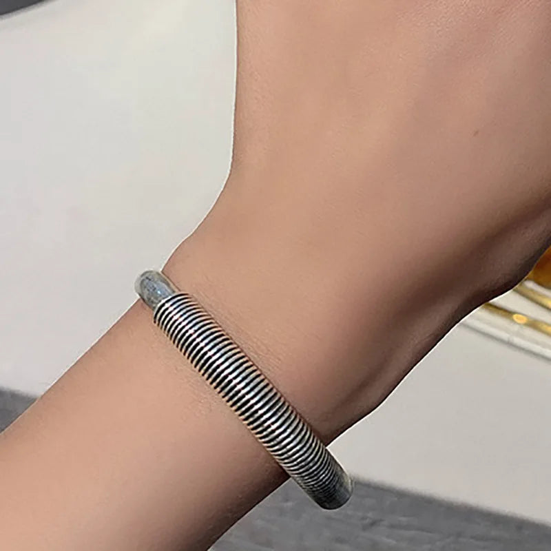 Foxanry Minimalist Silver Bracelet for Women