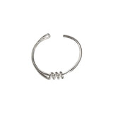 Foxanry Silver Charm Bracelet Glossy Winding Lines Bangle