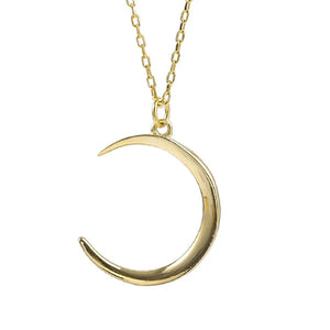 Foxanry Minimalist Silver Chain Necklace with Moon Pendant