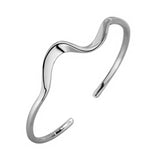 Foxanry Minimalist Silver Charm Bracelet Wave Irregular Geometric Bride Jewelry
