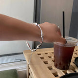 Foxanry Silver Couples Bracelets Water Drop Geometric Party Accessories