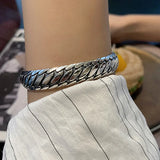 Foxanry Silver Punk Bracelet Thai Silver Jewelry Vintage Party Accessories