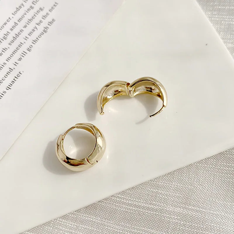 Foxanry Minimalist Silver Stud Earrings for Women Plated Bride Jewelry