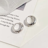 Foxanry Minimalist Silver Stud Earrings for Women Plated Bride Jewelry