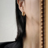 Foxanry Minimalist Silver Stud Earrings for Women Plated Bride Jewelry