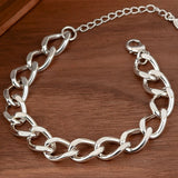 Foxanry Silver Thick Chain Bracelets for Women