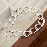 Foxanry Silver Thick Chain Bracelets for Women