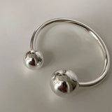 Minimalist Stamp Bracelet Charm Glossy Ball Jewelry