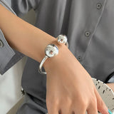 Minimalist Stamp Bracelet Charm Glossy Ball Jewelry