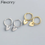 Foxanry Silver Heart Earrings for Women