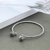 Foxanry Silver Bell Cuff Bangle Bracelet Weave Party Jewelry for Women