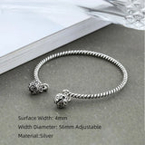 Foxanry Silver Bell Cuff Bangle Bracelet Weave Party Jewelry for Women