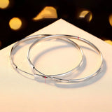 Foxanry Silver Circle Stud Earrings for Women Party Jewelry