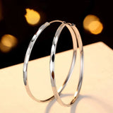 Foxanry Silver Circle Stud Earrings for Women Party Jewelry