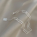 Foxanry Silver Bracelet Sparkling Chain Bride Jewelry