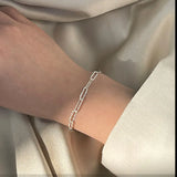 Foxanry Silver Bracelet Sparkling Chain Bride Jewelry