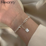 Foxanry Silver Bracelet Sparkling Chain Bride Jewelry