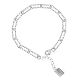 Foxanry Silver Bracelet Sparkling Chain Bride Jewelry