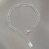 Foxanry Silver Bracelet Sparkling Chain Bride Jewelry