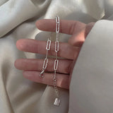 Foxanry Silver Bracelet Sparkling Chain Bride Jewelry