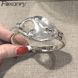 Foxanry Silver Bracelet Vintage Punk Hiphop Party Jewelry