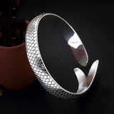 Foxanry Silver Fish Bracelet Vintage Punk Bangle Party Jewelry