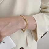 Foxanry Silver Geometric Multi-layer Bracelet for Women