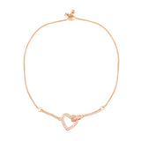 Foxanry Silver Bracelets for Women Zircon Hollow LOVE Heart Bride Jewelry