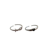 Foxanry Silver Bow Knot Bangle LOVE Heart Jewelry